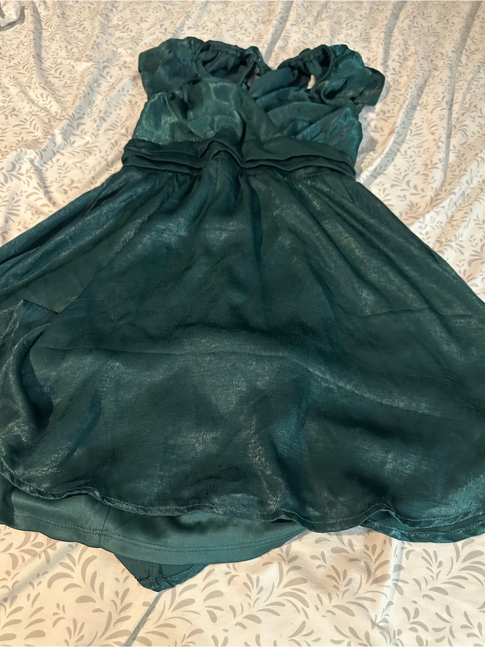 Altar'd State Teal Satin & Organza Party Dress